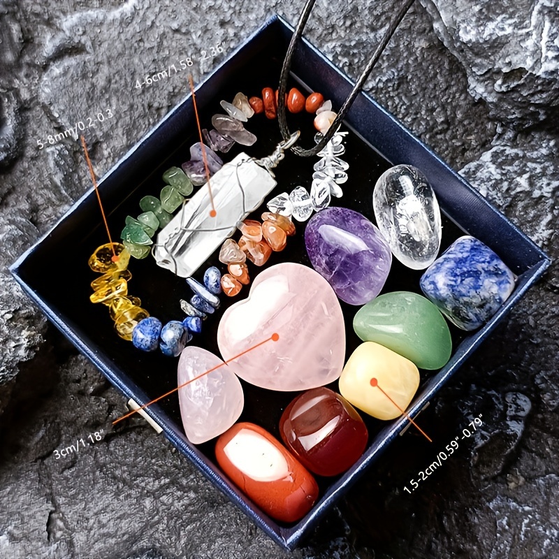 Chakra Stone Set Raw Bracelets Hexagonal Necklaces